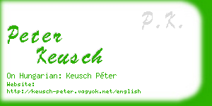 peter keusch business card